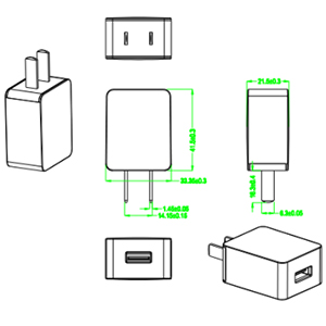 5W 5V 1A US EU CN Plug USB Wall Charger China Plug