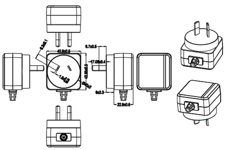 AU plug with cable