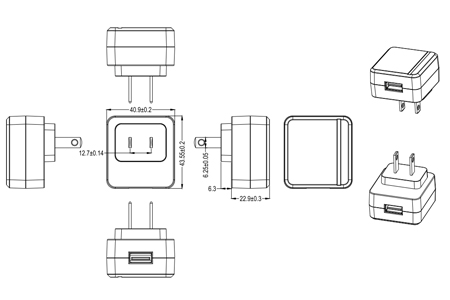 China plug with USB port