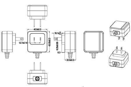 US plug with cable